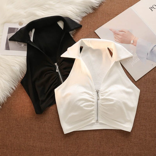 American-style Hanging On Neck Camisole Women's Summer Wear High-grade Strapless Sexy