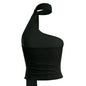 Irregular Lace Neck Scarf Slant-Neck Designer-Style Tank Top